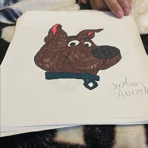 Brown Cartoon Dog Drawing
